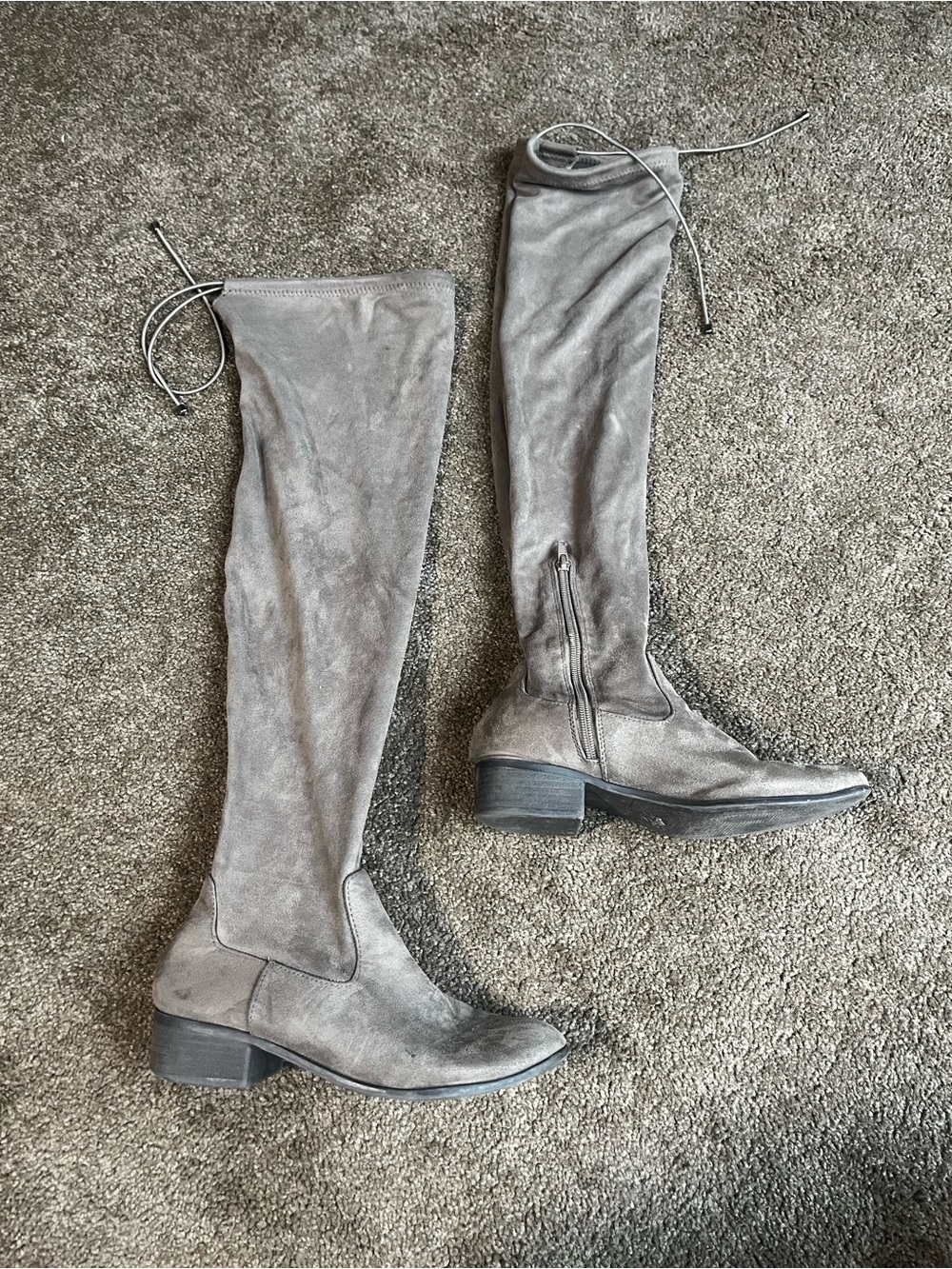 Women's Over-the-Knee Suede Boots - toupe